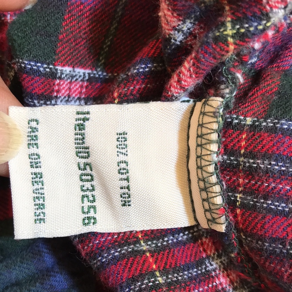 L.L.Bean Large Red Multi Patch Cotton Pajama Bott… - image 4